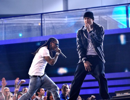 in this new song No Love off Eminem's Recovery album that leaked today. in this new song No Love off Eminem's Recovery album that leaked today.